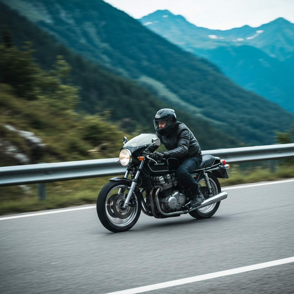 Motorrad in Bewegung